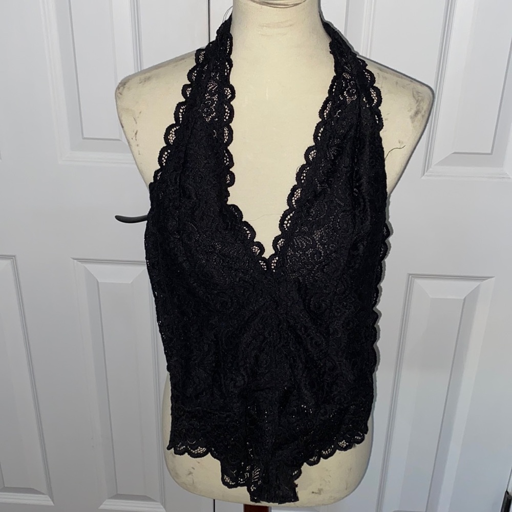 Lace halter bodysuit